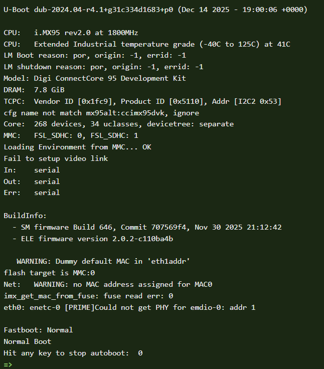 cc95-dvk-booting